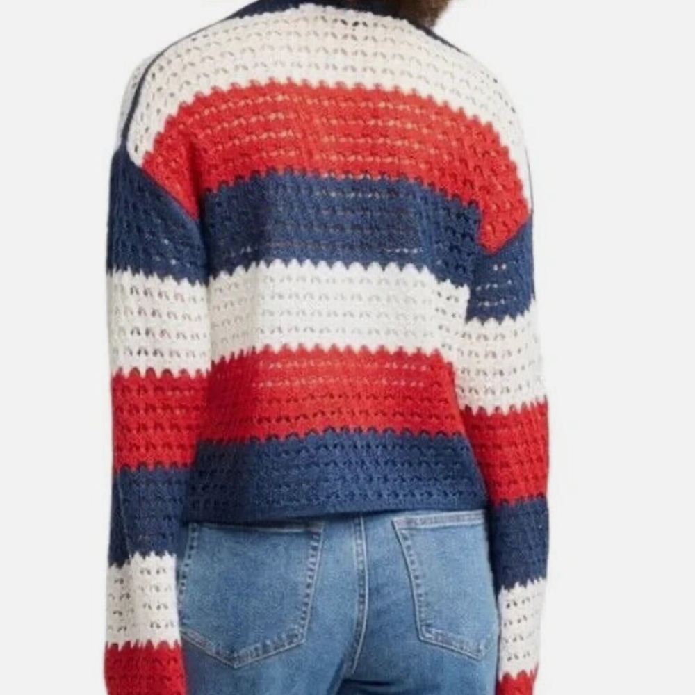 NWT Women's Americana Crochet Graphic Cardigan - Picture 2 of 6